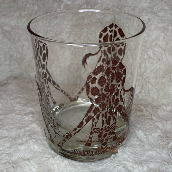 Rare Vintage 90’s Morgan Signed Giraffe Tumbler/Highball Glass Set of 2 - Picture 2 of 9